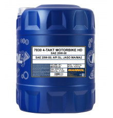 Mannol motor oil 4t motorbike hd 20w50 20l v-twin ma2 semi-synthetic (jaso ma/ma2, api sl) (7830)