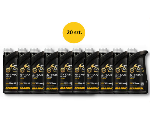 Mannol engine oil 4t plus 10w40 1l (api sl, jaso ma/ma2) semisynthetic (7202) (20) - коробка 20 штук (упаковка)