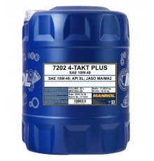 Mannol engine oil 4t plus 10w40 20l (api sl, jaso ma/ma2) напів-синтетика (7202)