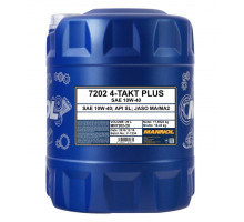 Mannol engine oil 4t plus 10w40 20l (api sl, jaso ma/ma2) напів-синтетика (7202)