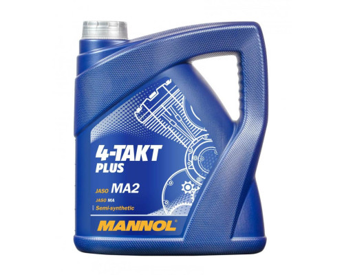 Mannol engine oil 4t plus 10w40 4l (api sl, jaso ma/ma2) semi-synthetic (7202) (4)