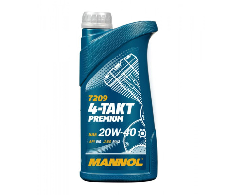 Mannol моторне масло 4t premium 20w40 1l ma2 (7209) (20)