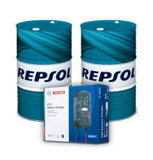 repsol engine oil 4t smarter synthetic 10w40 drum 60l ma2 synthetic x2 + bosh rectifier