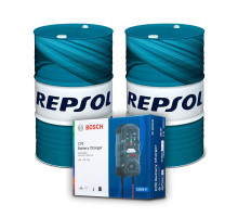 repsol engine oil 4t smarter synthetic 10w40 drum 60l ma2 synthetic x2 + bosh rectifier