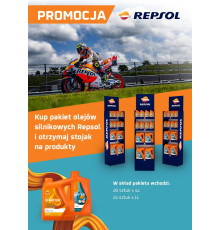 Пакет моторного масла repsol з підставкою
