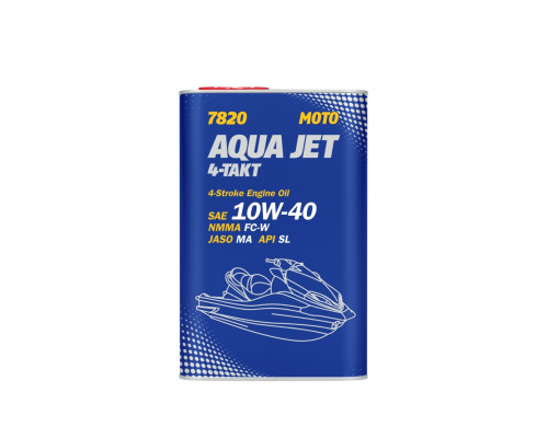 Mannolzzz 4t aqua jet engine oil 10w40 1l (jaso ma/api sl) metal can (7820) (12) - вилучено з пропозиції
