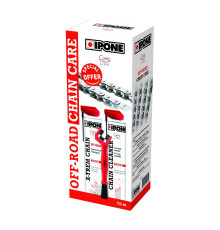 Ipone off road chain care набір для очищення та змащення ланцюг (2 x 750 мл) зі щіткою (careline) (akc) (4)