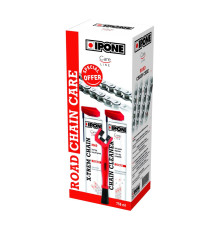 Ipone road chain care набір для очищення та змащення ланцюг (2 x 750 мл) зі щіткою (careline) (akc) (4) коробка по 4 шт.
