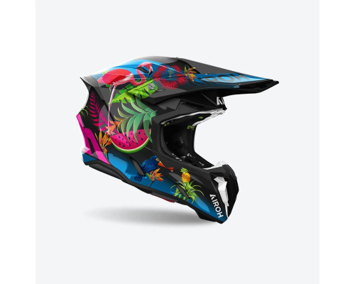 Шолом airoh cross / enduro / atv / quad twist 3 amazonia колір чорний / зелений / червоний розмір s
