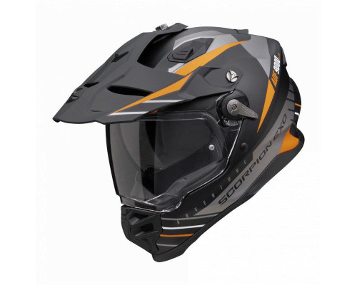 Шолом scorpion dual enduro / adventure adf-9000 air feat black/silver/orange колір чорний/silver/orange матовийe розмір m