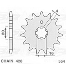 Зірочка передня 554 12 YAMAHA dt80lc '84-'94 -
