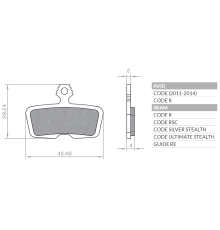 BRENTA BIKE ORGANIC ВЕЛОСИПЕДНІ ГАЛЬМІВНІ КОЛОДКИ MTB / SZOSA P??METALICZNE PASUJE DO AVID CODE (2011-2014) CODE R, SRAM CODE RSC / R (2017), GUIDE RE BR123