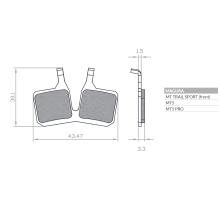 BRENTA BIKE ORGANIC ВЕЛОСИПЕДНІ ГАЛЬМІВНІ КОЛОДКИ MTB / SZOSA P??METALICZNE PASUJE DO MAGURA MT 5, MT 7 BR129