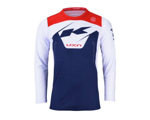Велосипедна джерсі kenny racing mtb elite navy колір синій/білий/червоний розмір m