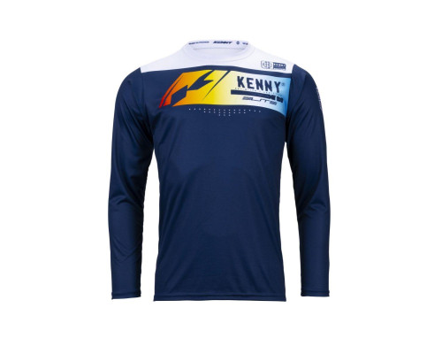Велосипедна джерсі kenny racing mtb elite navy колір синій/білий/червоний розмір m