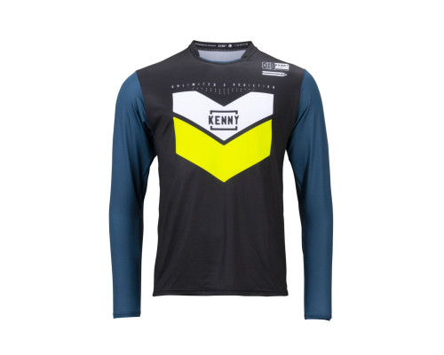 Kenny racing велофутболка для мтб модель prolight lime/black колір чорний/синій/жовтий/білий розмір m