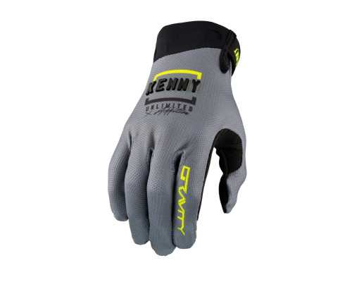 Kenny racing cross/enduro/bike mtb gloves модель гравітаційні сірі/неоново-жовті колір сірий/чорний/fluo жовтий розмір m
