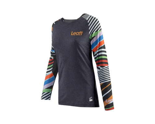 ВЕЛОСИПЕДНА ДЖЕРСІ LEATT (ЖІНОЧА) MTB ALLMTN 3.0 ЖІНОЧА ДЖЕРСІ В СМУЖКИ КОЛІР СІРИЙ/БІЗНОКОЛЬОРОВИЙ РОЗМІР S