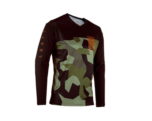 ВЕЛОСИПЕДКА LEATT (ДИТЯЧА) MTB GRAVIЗАДНІ4.0 JUNIOR JERSEY CAMO КОЛІР ЧОРНИЙ/ЗЕЛЕНИЙ РОЗМІР M (130-140 см)