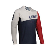 ВЕЛОСИПЕДКА LEATT (ДИТЯЧА) MTB GRAVIЗАДНІ4.0 JUNIOR ДЖЕРСІ КОРАЛОВОГО КОЛЬОРУ ТЕМНО-СИНІЙ/БІЛИЙ/ЧЕРВОНИЙ РОЗМІР M (130-140 СМ)