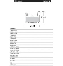 MOTO-MASTER  BIKE PRO ORGANIC ВЕЛОСИПЕДНІ ГАЛЬМІВНІ КОЛОДКИ PASUJE DO SHIMANO XTR BR-M975, BR-M966, BR-M965, XT BR-M776, BR-M775, BR-M765, SLX BR-M665, SAINT BR-M800, DEORE BR-M596, BR-M595, BR-M535