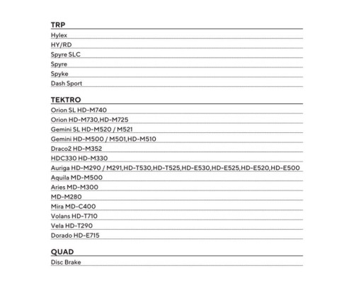 MOTO-MASTER BIKE PRO ORGANIC ВЕЛОСИПЕДНІ ГАЛЬМІВНІ КОЛОДКИ PRO PASUJE DO SHIMANO DEORE BR-M575, BR-M525, BR-M515, BR-T615, BR-M506, BR-M505, BR-MT500, BR-M495, BR-M486, BR-M485, BR-M475, TEKTRO