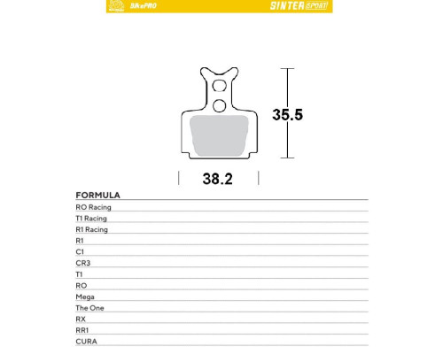 MOTO-MASTER BIKE PRO ГАЛЬМІВНІ КОЛОДКИ ДЛЯ ВЕЛОСИПЕДІВ SINTER SPORT METALICZNE PASUJE DO FORMULA CURA, RO RACING, T1 RACING, R1 RACING, R1, C1, CR3, T1, RO, MEGA, THE ONE, RX, RR1