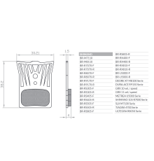 BRENTA BIKE ORGANIC ВЕЛОСИПЕДНІ ГАЛЬМІВНІ КОЛОДКИ SPORT Z RADIATOREM MTB / SZOSA / ELEKTRYK PASUJE DO SHIMANO DURA ACE BR-R9170, ULTEGRA BR-R8070, XTR BR-M9100, BR-RS805