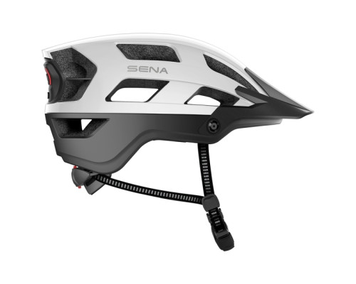 ВЕЛОСИПЕДНИЙ ШОЛОМ SENA M1 TRIAL З БУДУЮЧОЮ ИНТЕРКОМОМ BLUETOOTH 4.1 ДО 900 М ТА СВІТОДІОДНИМ ЗАДНІМ ЛІХТАРЕМ РОЗМІР L (58-62 СМ) КОЛІР БІЛИЙ (EL)