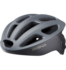ШОСЕЙНИЙ ВЕЛОСИПЕДНИЙ ШОЛОМ SENA R1 З БУДУЮЧИМ BLUETOOTH 4.1 ІНТЕРКОМ ДО 900 М РОЗМІР L (58-62 СМ) КОЛІР СІРИЙ (EL)