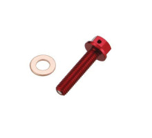 ПРОБКА ЗЛИВУ МАСЛА ACCEL HONDA CRF 150 R '07-'16 (З МАГНІТОМ) ЧЕРВОНА (MDP-01RD)