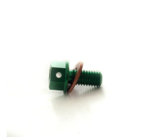 Пробка маслозливна ACCEL KAWASAKI KXF '19-20 (з магнітом) зелена (M8X1.25) (MDP-09GR)