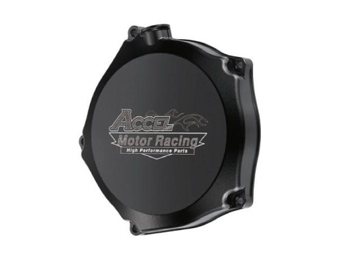 Кришка зчеплення ACCEL алюмінієва (з прокладкою) KAWASAKI KXF 250 '09-'17 чорна
