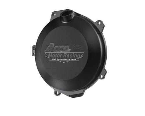 КРИШКА ЗЧЕПЛЕННЯ ACCEL АЛЮМІНІЄВА (З ПРОКЛАДКОЮ) KTM SXF 250/350 '11-'15, HUSQVARNA 250/350 '14-'15 ЧОРНА