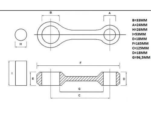 Namura connecting rod sea doo challenger 720 97-02, gs 720 97-01, gsi 720 '97, gti 720 96-05, gti le 720 02-04, speedster 720 96-99, sportser 720 96- 00, sportser 1800 720 98-99, sportser lt 720 '02 (водні машини) (пінг 53x26mm)