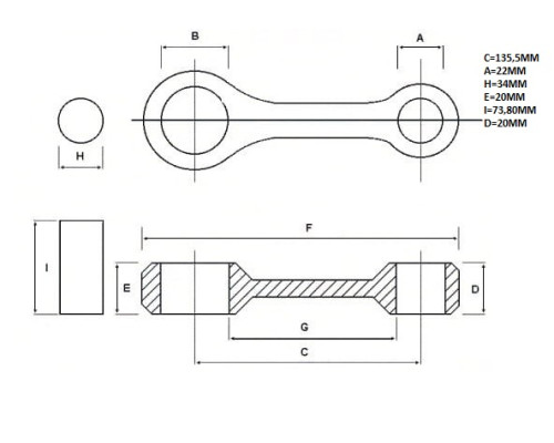 Promx mt шатун YAMAHA xt 600 '83-'89, стара модель, pin 34 mm xt600