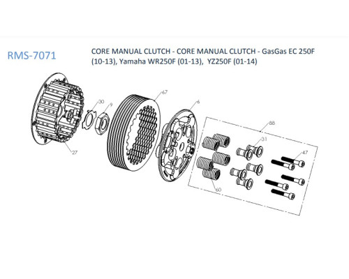 REKLUSE ІНСТРУКЦІЯ ЗЧЕПЛЕННЯ CORE - GASGAS EC 250F '10-'15, EC 300F '13-'15, YAMAHA WR250F '01-'18, YZ250F '01-'18, YZ250FX '15-'18