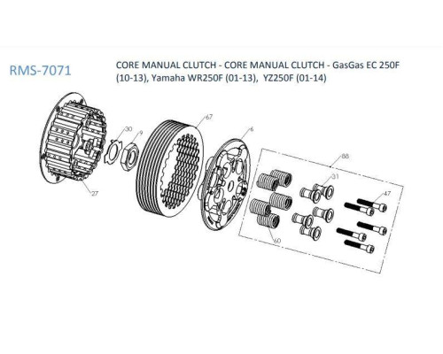 REKLUSE ІНСТРУКЦІЯ ЗЧЕПЛЕННЯ CORE - GASGAS EC 250F '10-'15, EC 300F '13-'15, YAMAHA WR250F '01-'18, YZ250F '01-'18, YZ250FX '15-'18