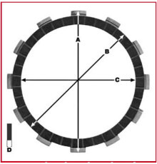 ДИСКИ ЗЧЕПЛЕННЯ TRW LUCAS COMPETITION KTM EXC 250 02-03, EXC / SX 400 00-04, SXF 520 / 525 00-03, HUSABERG 400 / 450 / 470 / 501 / 550 / 600 / 650 (EBS5612) ()