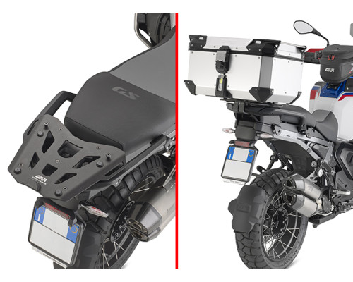 GIVI Стелаж Кофр центральний з алюмінієвою пластиною Monokey BMW R 1300 GS Adventure 25 сріблястий