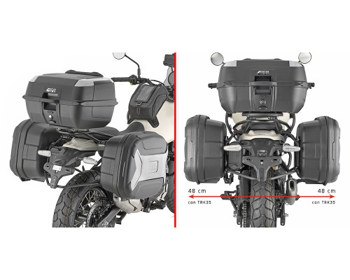 Сталева рама GIVI MONOKEY, суцільні бічні кришки, Royal Enfield Himalayan 450, чорний колір