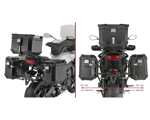 GIVI Стелаж для бічних чохлів One-Fit CAM для Yamaha Tracer 9 / Tracer 9 GT / Tracer 9 GT+, чорний