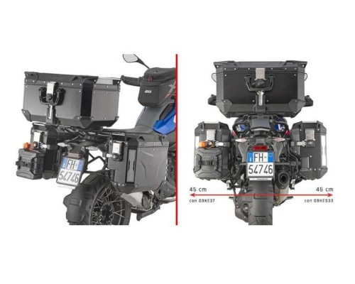 Kappa 2025/05 Бічні кришки Monokey CAM Бічні BMW R 1300 GS '24-, передня кришка KVG K'Voyager Alu, права KVGS33 втиснутий