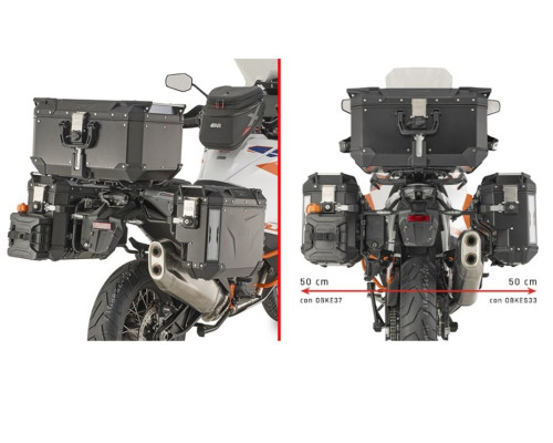 KAPPA 2025/05 Стелаж для бокових кофрів Monokey Cam Side KTM 1290 Super Adventure R/S 2021-2024 під кофрі KVG K'Voyager Alu правий KVGS33 ввігнутий