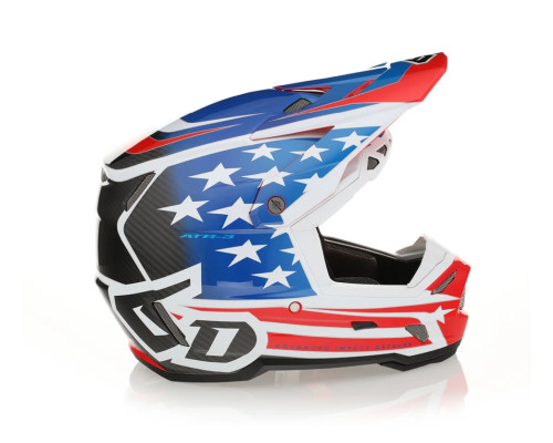 6D Helmets ATR-3 Cross/Enduro Шолом Патріот Глянцевий Червоний/Білий/Синій Розмір S