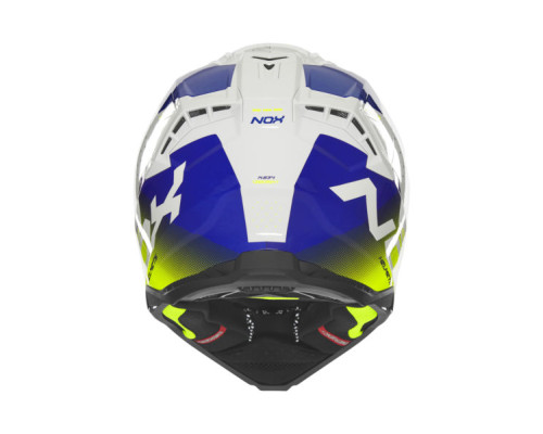 NOX N634 Шолом Кросовий Градієнт XS Білий/Синій/Жовтий Флуо