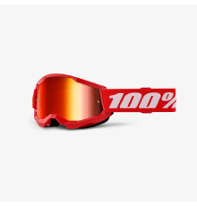 100 PERCENT Strata 2 Youth Junior Мотокросові Окуляри Дзеркальна лінза Червоний/Білий red jercalo