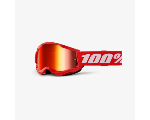 100 PERCENT Strata 2 Youth Junior Мотокросові Окуляри Дзеркальна лінза Червоний/Білий red jercalo