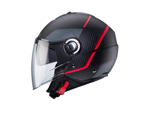 Caberg Riviera V4X Geo шолом відкритий з візором розмір XS чорний матовий/червоний/сірий