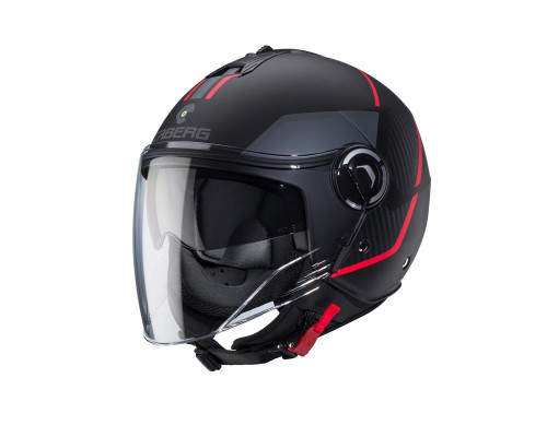 Caberg Riviera V4X Geo шолом відкритий з візором розмір XS чорний матовий/червоний/сірий